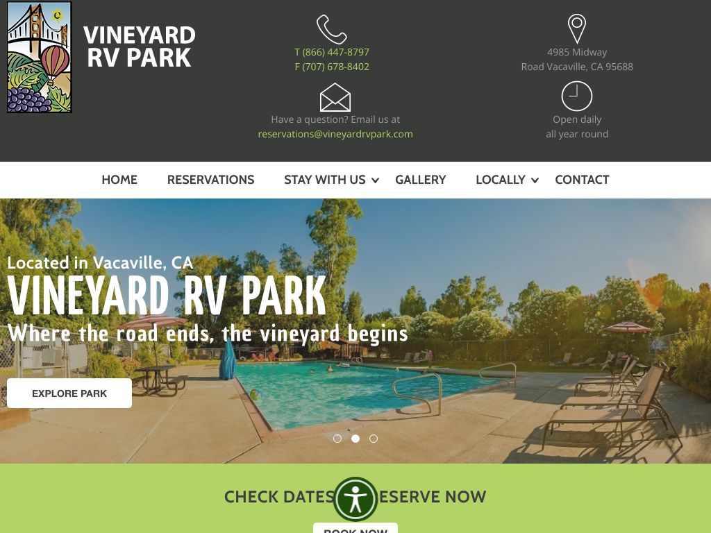 Vineyard RV Park - California Campgrounds Member located in Vacaville