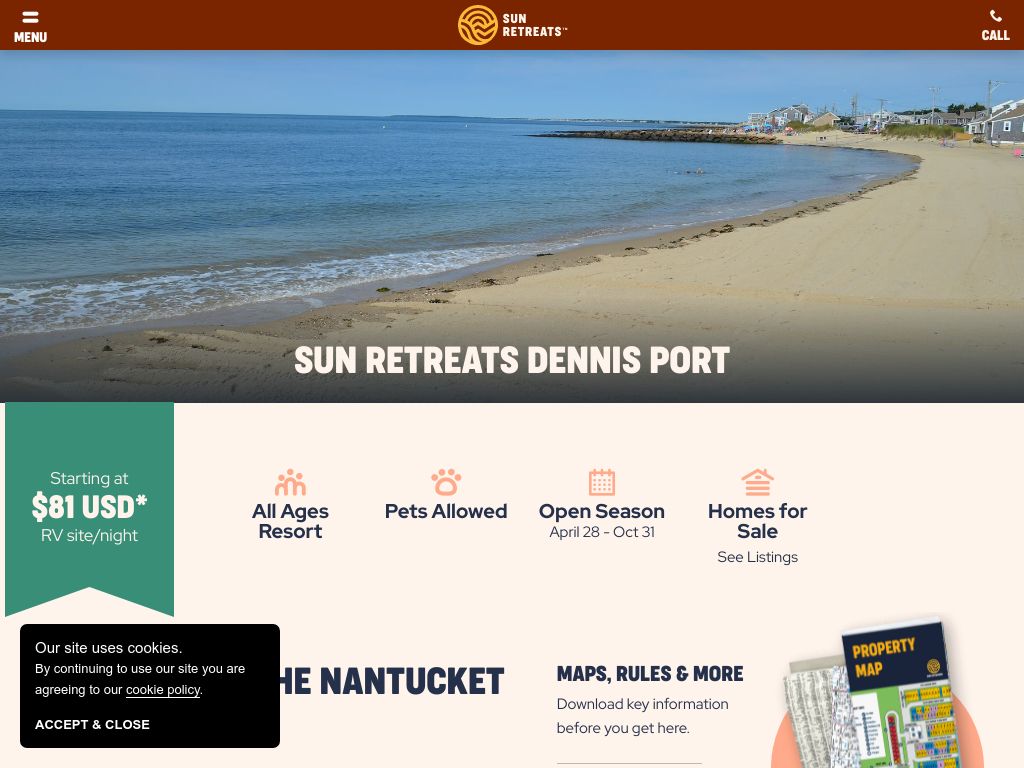 RV Resort in Dennis Port, MA - Sun Retreats Dennis Port